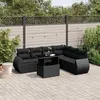 Image de Salon de jardin modulable Vidaxl 6 personnes 7 pieces noir 62 x 62 x 69 cm resine tressee