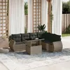 Image de vidaXL Salon de jardin avec coussins 7 pcs gris résine tressée 3268560