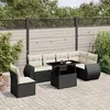 Image de vidaxl Salon de jardin modulable - 7 pièces - Rotin - 2 personnes - Noir - 62 x 62 x 69 cm