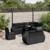Image de Salon de jardin modulable Vidaxl rotin noir 9 pieces 62 x 62 x 69 8 personnes