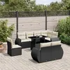 Image de Salon de jardin modulable Vidaxl rotin noir 9 pieces x 70 x 69
