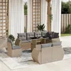Image de Salon de jardin modulable Vidaxl beige rotin 9 pieces 62 x 62 x 69 cm 8 personnes