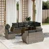 Image de Salon de jardin modulable Vidaxl rotin gris 9 pieces x 70 x 69 8 personnes