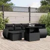 Image de Salon de jardin modulable Vidaxl 7 pieces 6 personnes rotin 62 x 62 x 69 cm noir