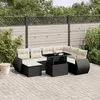 Image de Salon de jardin modulable Vidaxl rotin noir 8 pieces x 70 x 69