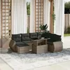 Image de Salon de jardin modulable vidaxl rotin 8 pieces 7 personnes 62 x 62 x 69 cm gris