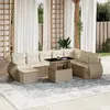 Image de Salon de jardin modulable GENERIQUE beige 8 personnes resine tressee 62 x 62 x 69 cm 9 pieces