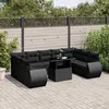 Image de vidaXL Salon de jardin 10 pcs avec coussins noir résine tressée 3268735