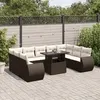 Image de Salon de jardin modulable Vidaxl resine tressee marron 10 pieces x 70 x 69 9 personnes