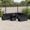 Image de Salon de jardin modulable Vidaxl rotin noir 3 pieces 9 personnes