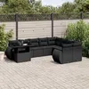 Image de Salon de jardin modulable Vidaxl rotin noir 10 pieces x 70 x 69 9 personnes