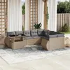 Image de Vidaxl Salon de jardin modulable - Lot de 10 pièces - Résine tressée - 9 personnes - Beige