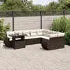 Image de Salon de jardin modulable vidaxl 9 personnes 10 pieces marron 62 x 62 x 69 cm resine tressee