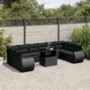 Image de vidaXL Salon de jardin 11 pcs avec coussins noir résine tressée 3268775