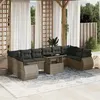 Image de Salon de jardin modulable Vidaxl rotin gris 11 pieces x 70 x 69 10 personnes