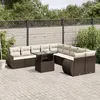 Image de Salon de jardin modulable Vidaxl rotin marron 11 pieces x 70 x 69 10 personnes