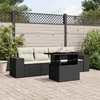Image de Salon de jardin modulable Vidaxl rotin noir 5 pieces x 83 x 69