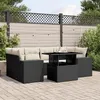 Image de Salon de jardin modulable Vidaxl rotin noir 7 pieces x 83 x 69