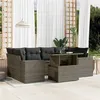 Image de 6 personnes Vidaxl 7 pieces resine tressee salon de jardin modulable x 83 x 69 gris