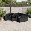 Image de Salon de jardin modulable Vidaxl resine tressee noir 9 pieces 62.0 x 62 x 69