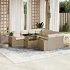 Image de Vidaxl Salon de jardin modulable rotin beige 9 pièces 62x62x69 cm