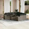 Image de Vidaxl Salon de jardin modulable 9 pièces rotin gris 8 personnes table extensible