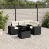 Image de Salon de jardin modulable Vidaxl rotin noir 5 pieces 62.0 x 62 x 69