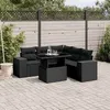 Image de Salon de jardin modulable Vidaxl noir rotin 6 pieces 62 x 62 x 69 cm