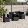 Image de Salon de jardin modulable Vidaxl resine tressee noir 6 pieces 62 x 62 x 69 cm
