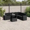 Image de Salon de jardin modulable vidaxl noir rotin 2 personnes 62 x 62 x 69 cm 7 pieces