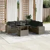 Image de Salon de jardin modulable vidaxl 7 pieces rotin gris 62 x 62 x 69 cm 6 personnes