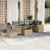 Image de Salon de jardin modulable Vidaxl resine tressee 7 pieces beige 62 x 62 x 69 cm