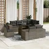 Image de Salon de jardin modulable vidaxl rotin 9 pieces gris 62 x 62 x 69 cm 8 personnes