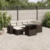 Image de Salon de jardin modulable GENERIQUE 6 personnes resine tressee 7 pieces 62 x 62 x 69 cm marron