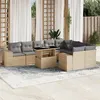 Image de Salon de jardin modulable Vidaxl beige 10 pieces rotin 62 x 62 x 69 cm