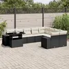 Image de Salon de jardin modulable vidaxl rotin 10 pieces noir 62 x 62 x 69 cm 2 personnes