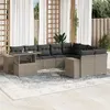 Image de vidaXL Salon de jardin avec coussins 10 pcs gris clair résine tressée 3269402