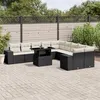 Image de Salon de jardin modulable Vidaxl rotin noir 11 pieces x 83 x 69