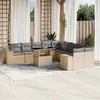 Image de Salon de jardin modulable Vidaxl 11 pieces beige rotin 62 x 62 x 69 cm