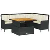 Image de vidaXL Canapés de jardin 2 pcs avec coussins Noir Résine tressée, ensemble de canapés d'extérieur, salon de jardin, ensemble 3262083