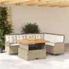 Image de Salon de jardin Vidaxl resine tressee beige 2 pieces 6 personnes