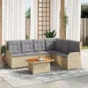 Image de Ensembles de bancs. canapes et tables de jardin vidaxl resine tressee 5 pieces