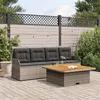 Image de vidaXL Salon de jardin avec coussins 3 pcs gris résine tressée