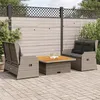Image de vidaXL Salon de jardin 3 pcs avec coussins Gris Résine tressée, ensemble de canapé de jardin, ensemble de salon de jardin, ensemble de canapé en résine tressée