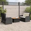 Image de vidaXL Salon de jardin 3 pcs avec coussins Noir Résine tressée, ensemble de canapé de jardin, ensemble de salon de jardin, ensemble de canapé en résine tressée