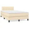 Image de vidaXL Boxspring met matras stof cràmekleurig 120x190 cm3269742