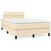 Image de vidaXL Boxspring met matras stof cràmekleurig 120x190 cm3269749