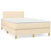 Image de vidaXL Boxspring met matras stof cràmekleurig 120x190 cm3269763