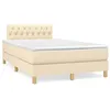 Image de vidaXL Boxspring met matras stof cràmekleurig 120x190 cm3269798