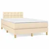 Image de vidaXL Boxspring met matras stof cràmekleurig 120x190 cm3269805